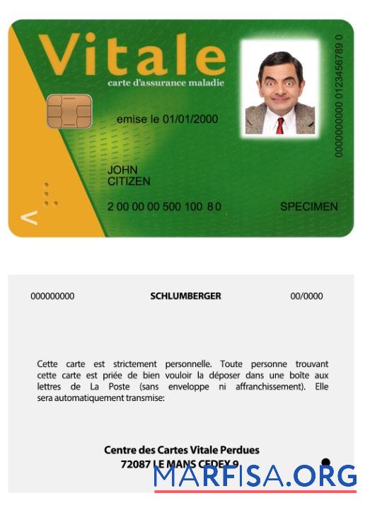 Realistic France vital card real example